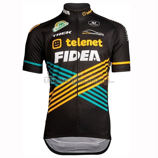 Abbigliamento Ciclismo Telenet Fidea Manica Corta 2019 Nero Giallo Blu